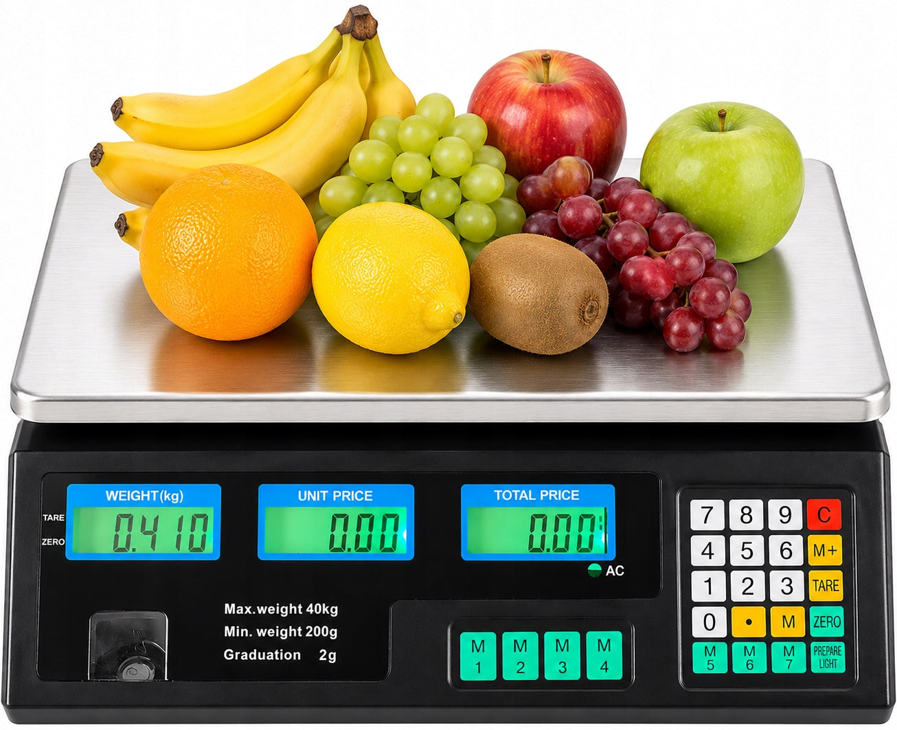 WIRELESS Electric SCALE, LCD Display, Shop, 40kg, 2g