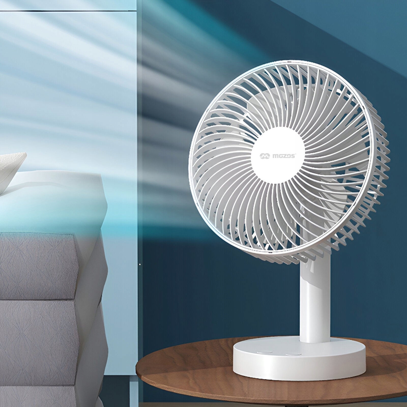 WIRELESS FAN WITH BATTERY 4 POWER LEVELS SMALL PORTABLE WHITE Manufacturer code F29