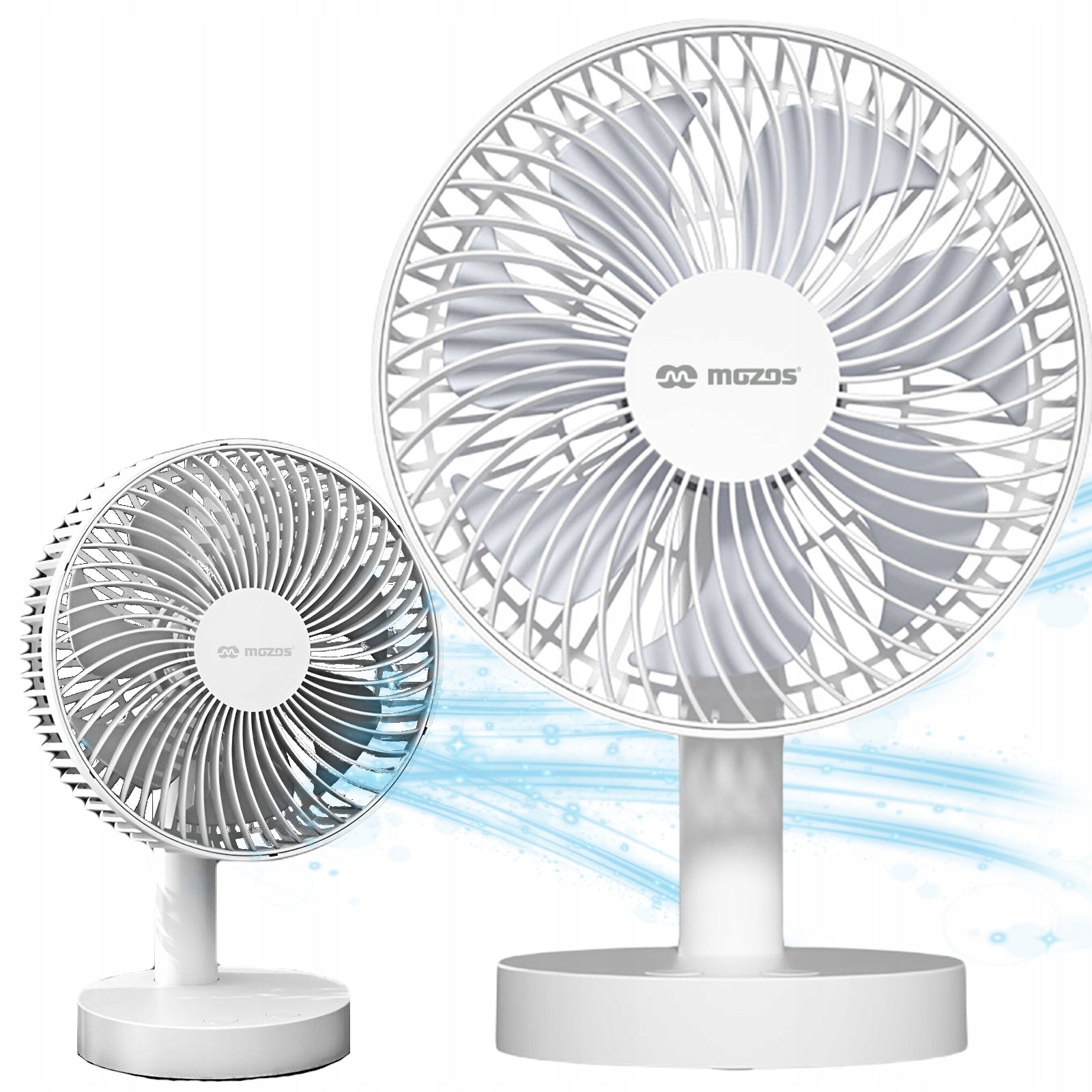 WIRELESS FAN WITH BATTERY 4 POWER LEVELS SMALL PORTABLE WHITE