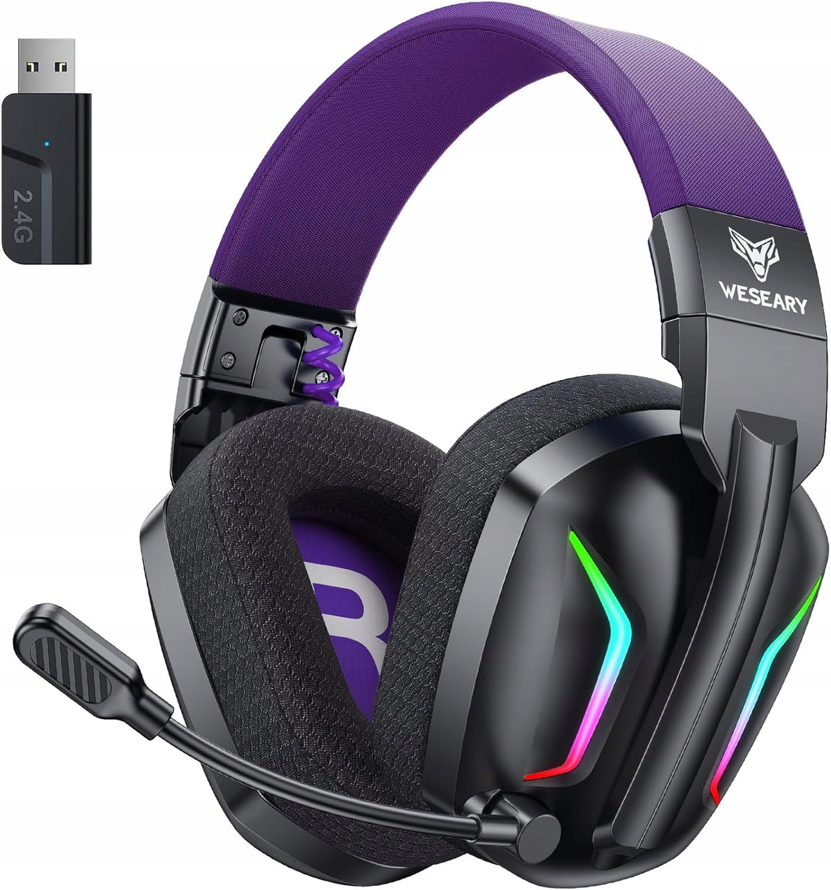 WIRELESS GAMING HEADPHONES 2.4G WESEARY BY1 FOR PLAYERS ON-EAR HIT