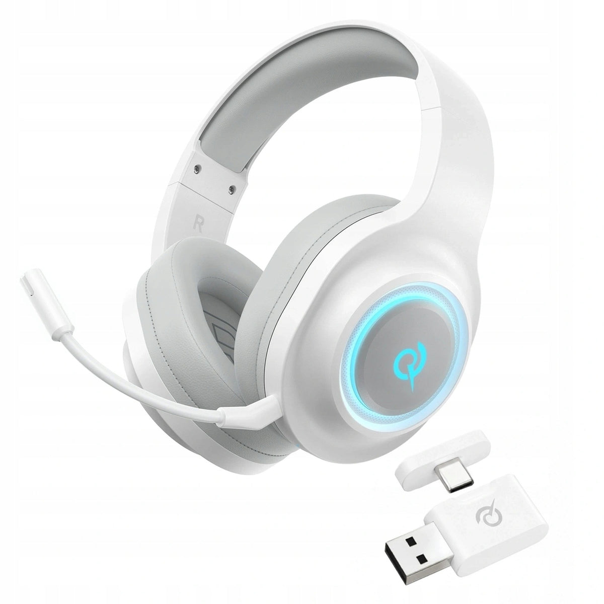 WIRELESS GAMING HEADPHONES 2.4GHZ BLUETOOTH 6.0 SOUND 7.1 MICROPHONE Brand QCY