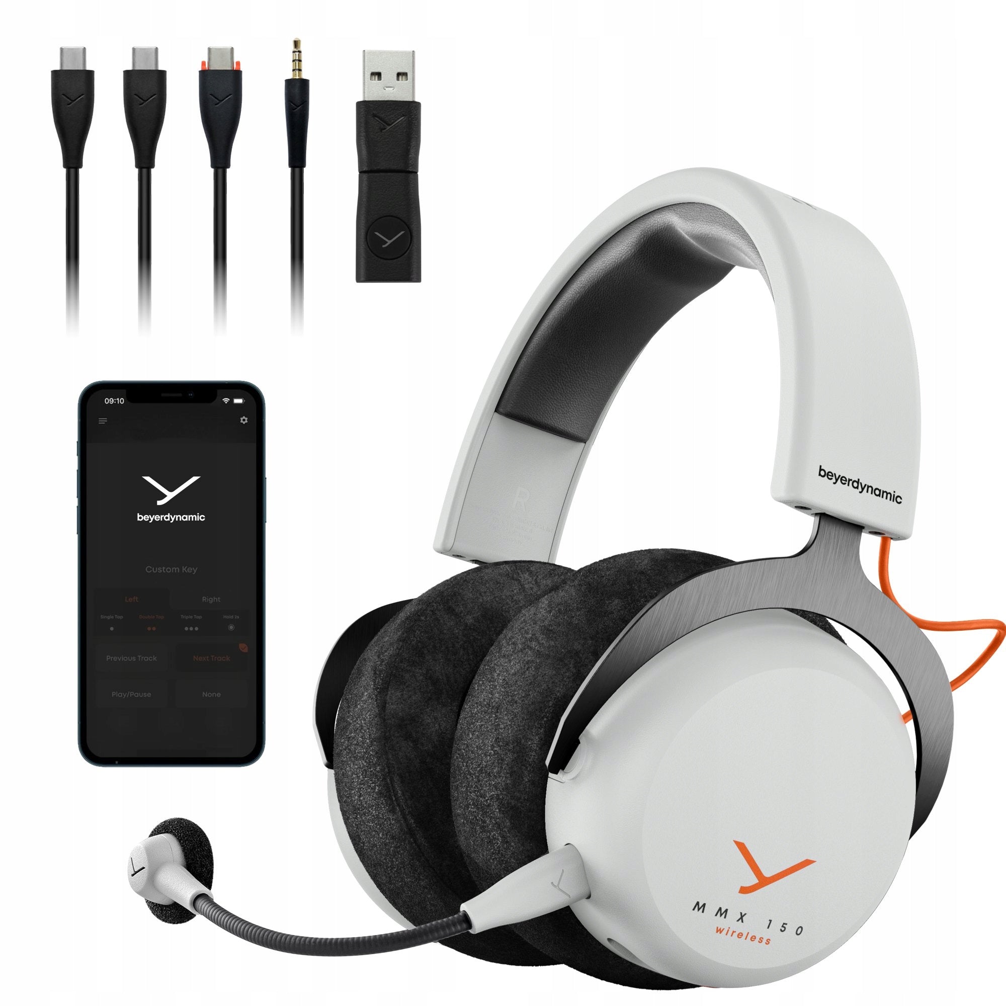 WIRELESS GAMING HEADPHONES BEYERDYNAMIC MMX 150 WL WHITE BT PS5 PRO