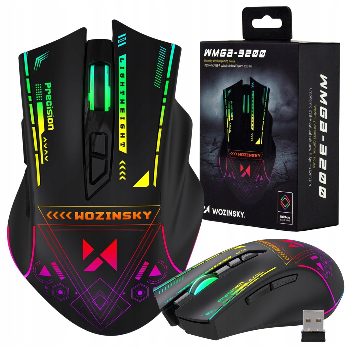 WIRELESS GAMING MOUSE OPTICAL 3200 DPI GAMING MOUSE RGB