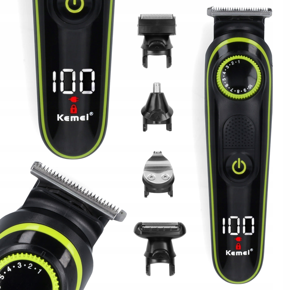 WIRELESS HAIR TRIMMER SET 5IN1 KEMEI BARBER USB KM-696