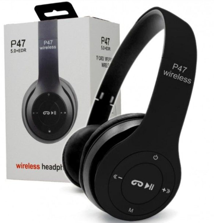 WIRELESS HEADPHONES BLUETOOTH P47 MICROPHONE MP3