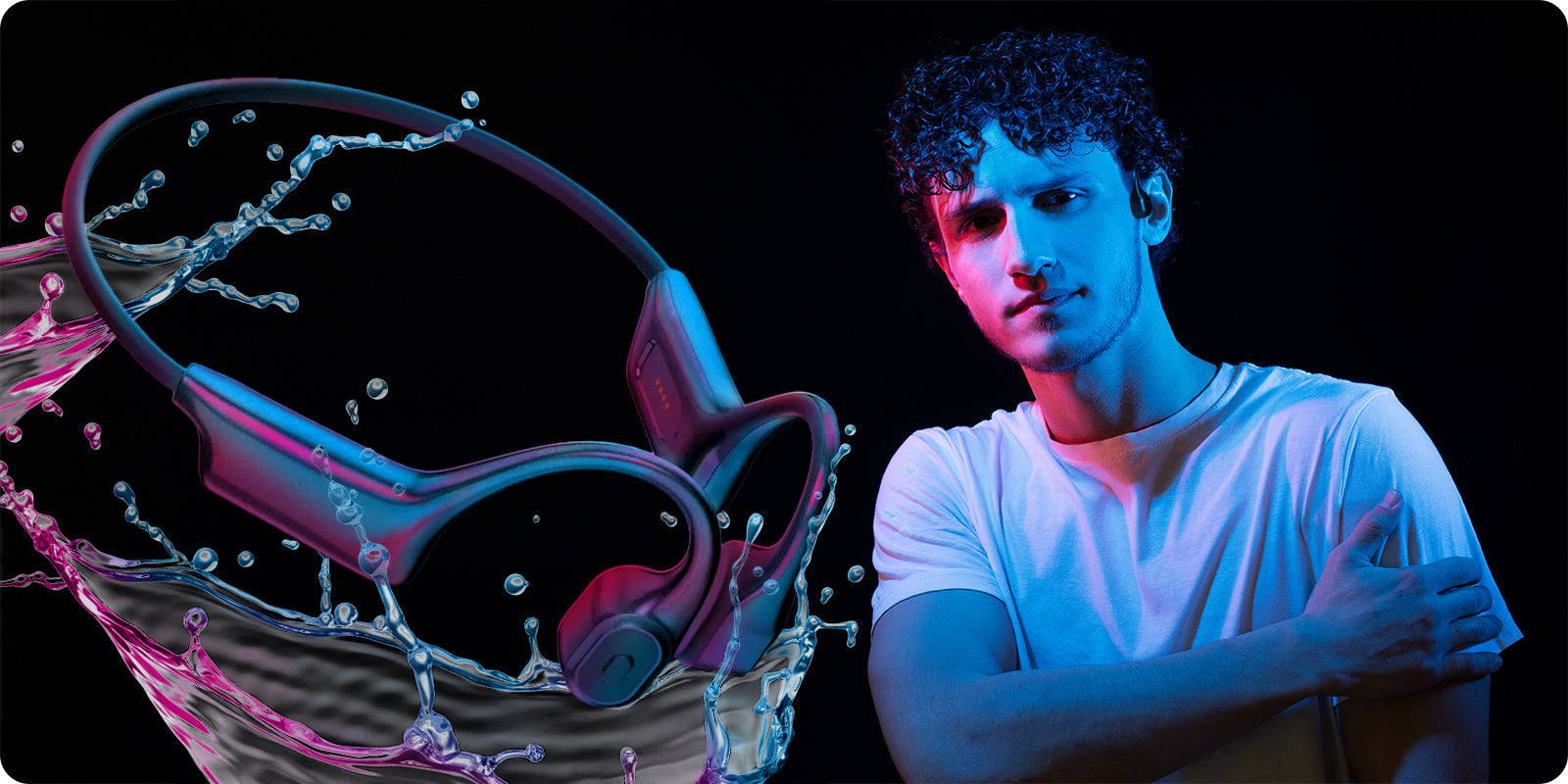 WIRELESS HEADPHONES BONE CONDUCTION SPORTS BLUETOOTH IPX BEHIND-THE-EAR Packaging status original