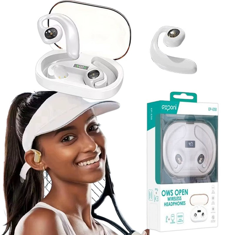 WIRELESS HEADPHONES BONE HEADPHONES OVER-THE-EAR CONVERSATIONS SPORT WHITE