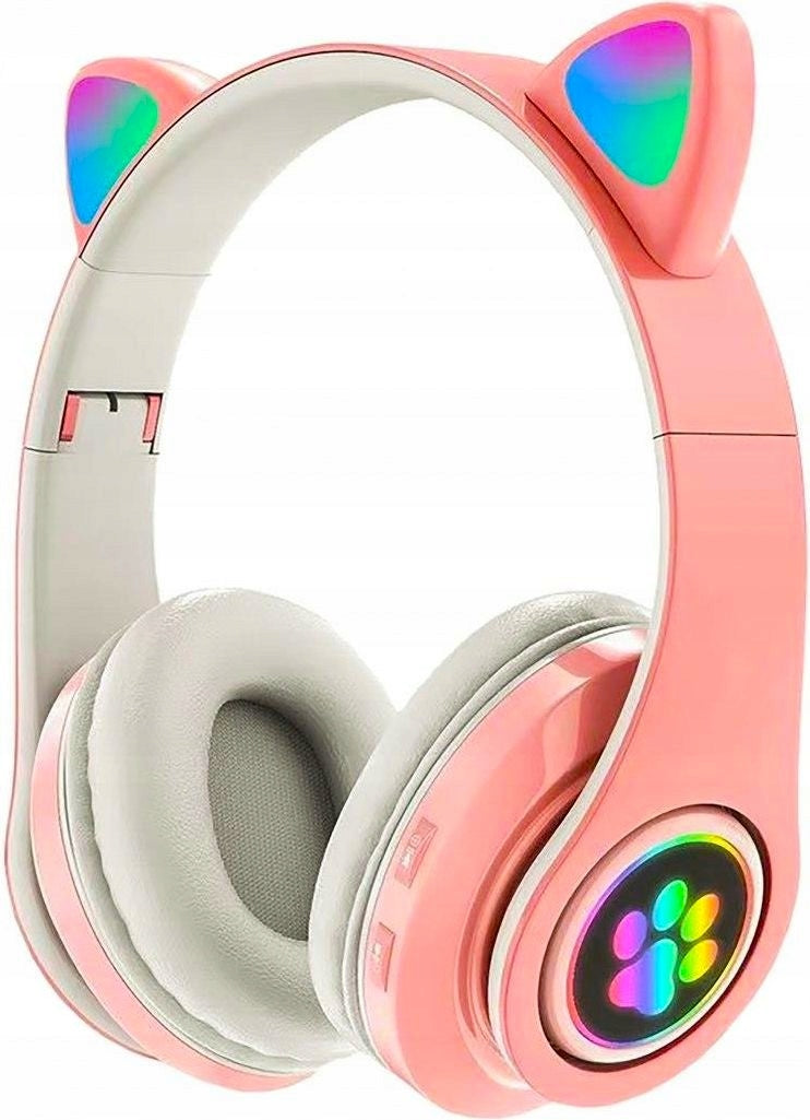 WIRELESS HEADPHONES CAT EARS BACKLIGHT LED BLUETOOTH MP3