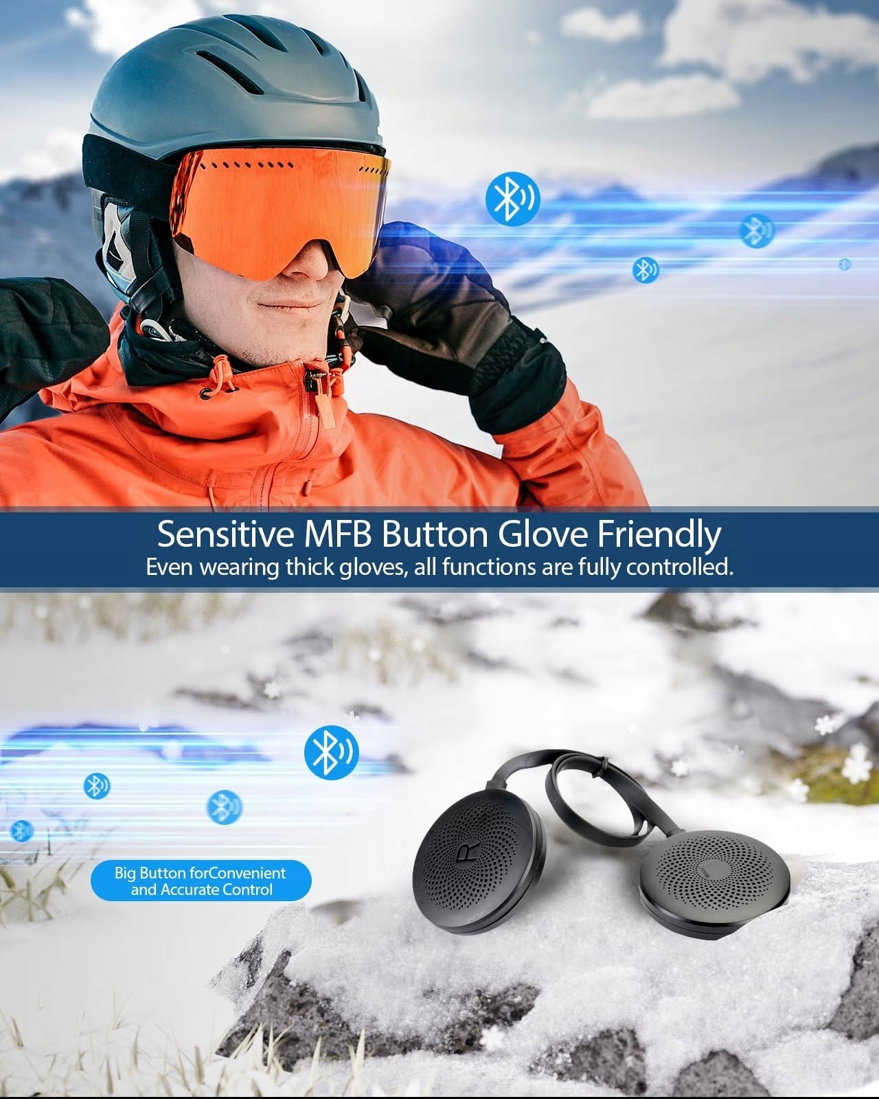 WIRELESS HEADPHONES FOR HELMET BLUETOOTH 5.3 SKI SPORTS Manufacturer's catalog number M5