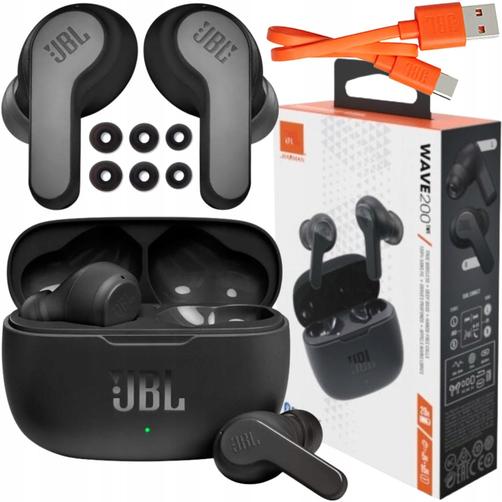 WIRELESS HEADPHONES JBL ORIGINAL IN-EAR BLACK