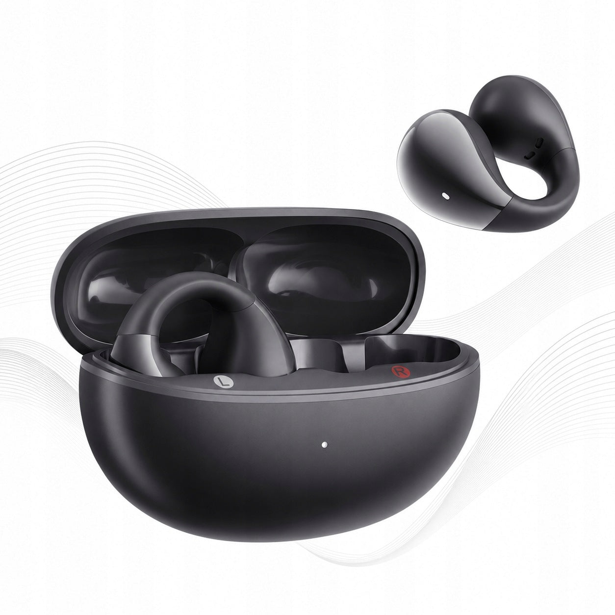 WIRELESS HEADPHONES QCY OWS WITH CLIP IPX4 BT 5.4 ANDROID iOS USB-C 30h