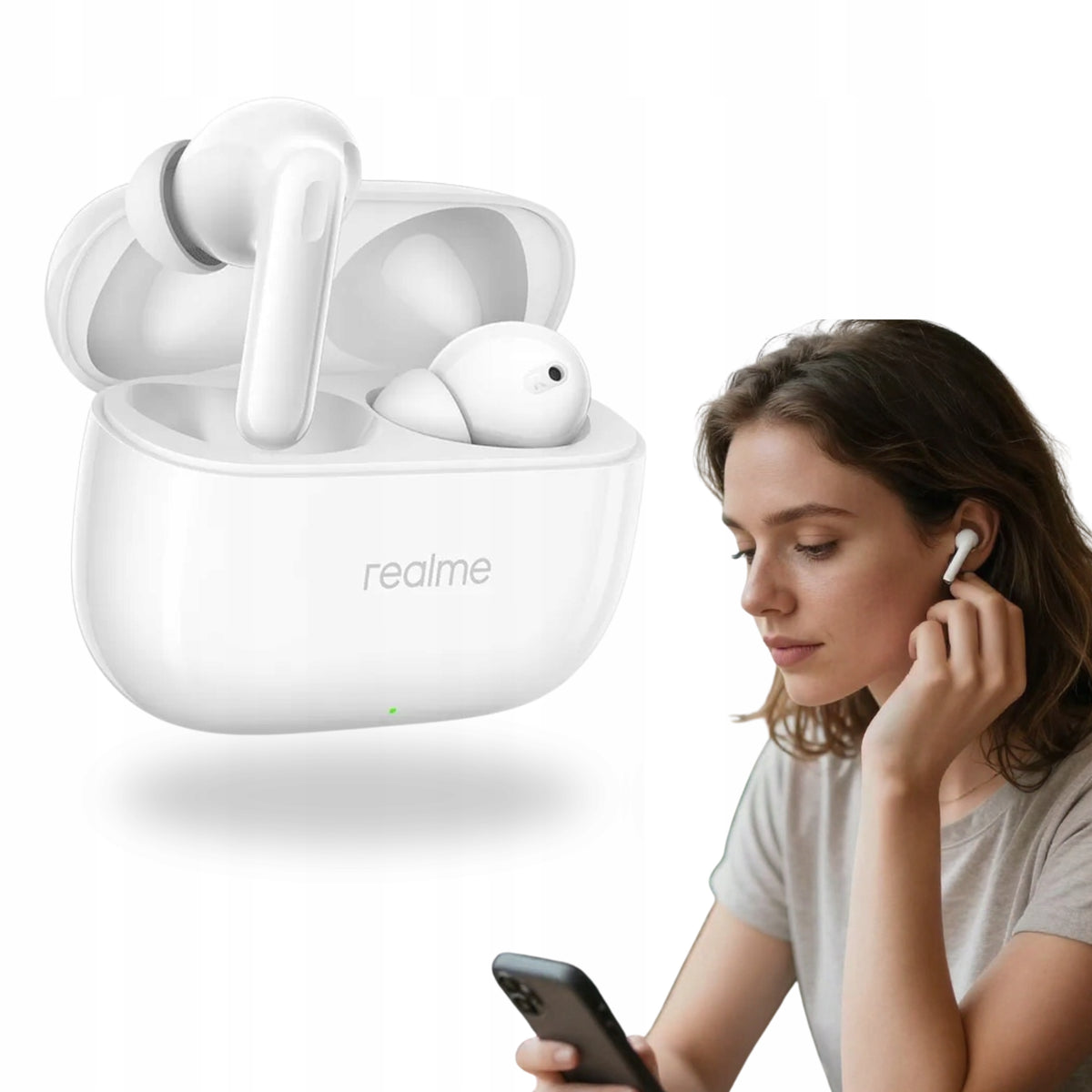 WIRELESS HEADPHONES REALME BLUETOOTH TWS BUDS T310 WHITE