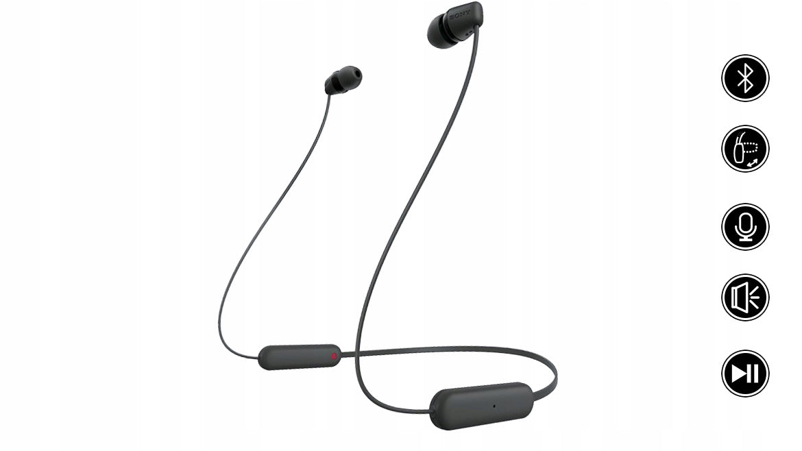 WIRELESS HEADPHONES SONY WI-C100B IPX4 BT 5.0 VOICE ASSISTANT 25h Packaging status original