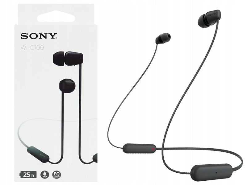 WIRELESS HEADPHONES SONY WI-C100B IPX4 BT 5.0 VOICE ASSISTANT 25h