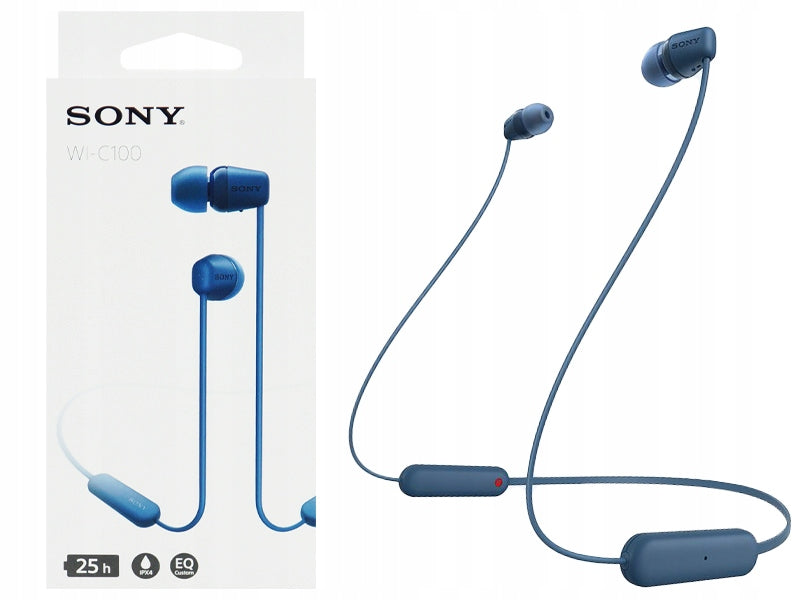 WIRELESS HEADPHONES SONY WI-C100B IPX4 BT 5.0 VOICE ASSISTANT 25h
