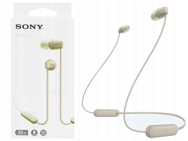 WIRELESS HEADPHONES SONY WI-C100B IPX4 BT 5.0 VOICE ASSISTANT 25h