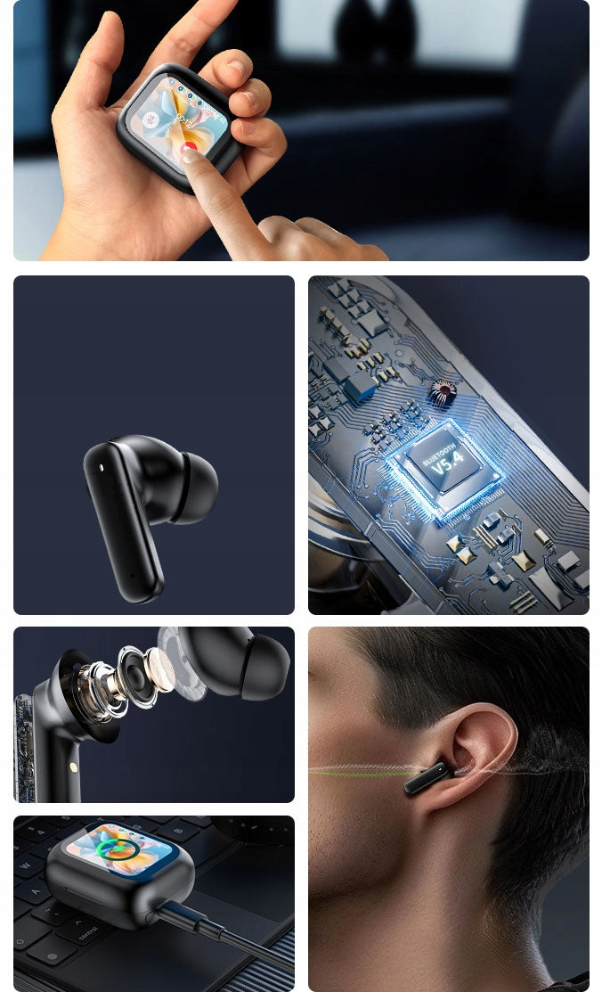 WIRELESS HEADPHONES TWS IN-EAR BLUETOOTH BLACK LED DISPLAY Manufacturer code SŁUCHAWKI X10 Z DOTYKOWYM WYŚWIETLACZEM