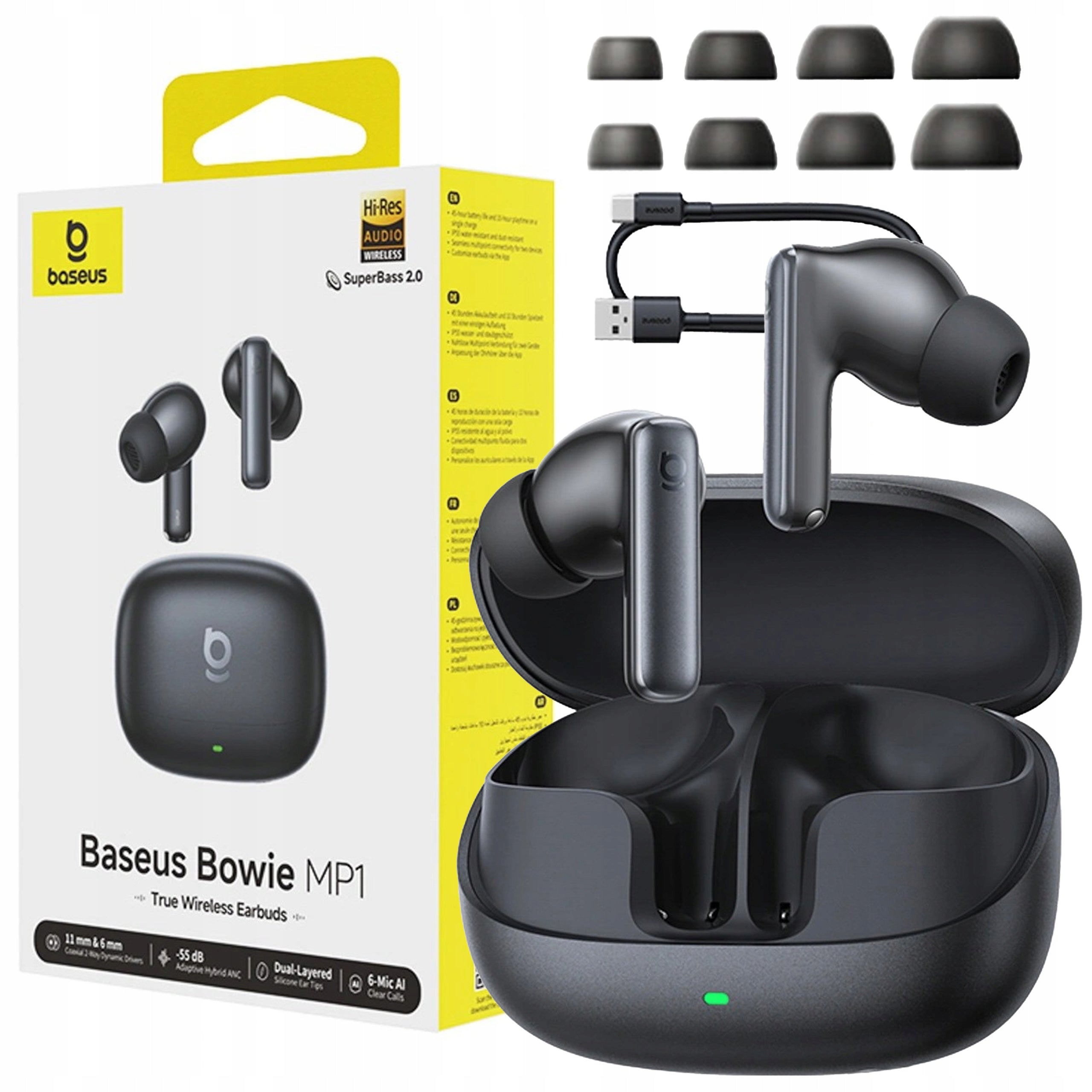 WIRELESS IN-EAR HEADPHONES BASEUS Bowie MP1 TWS ANC BLUETOOTH IP55