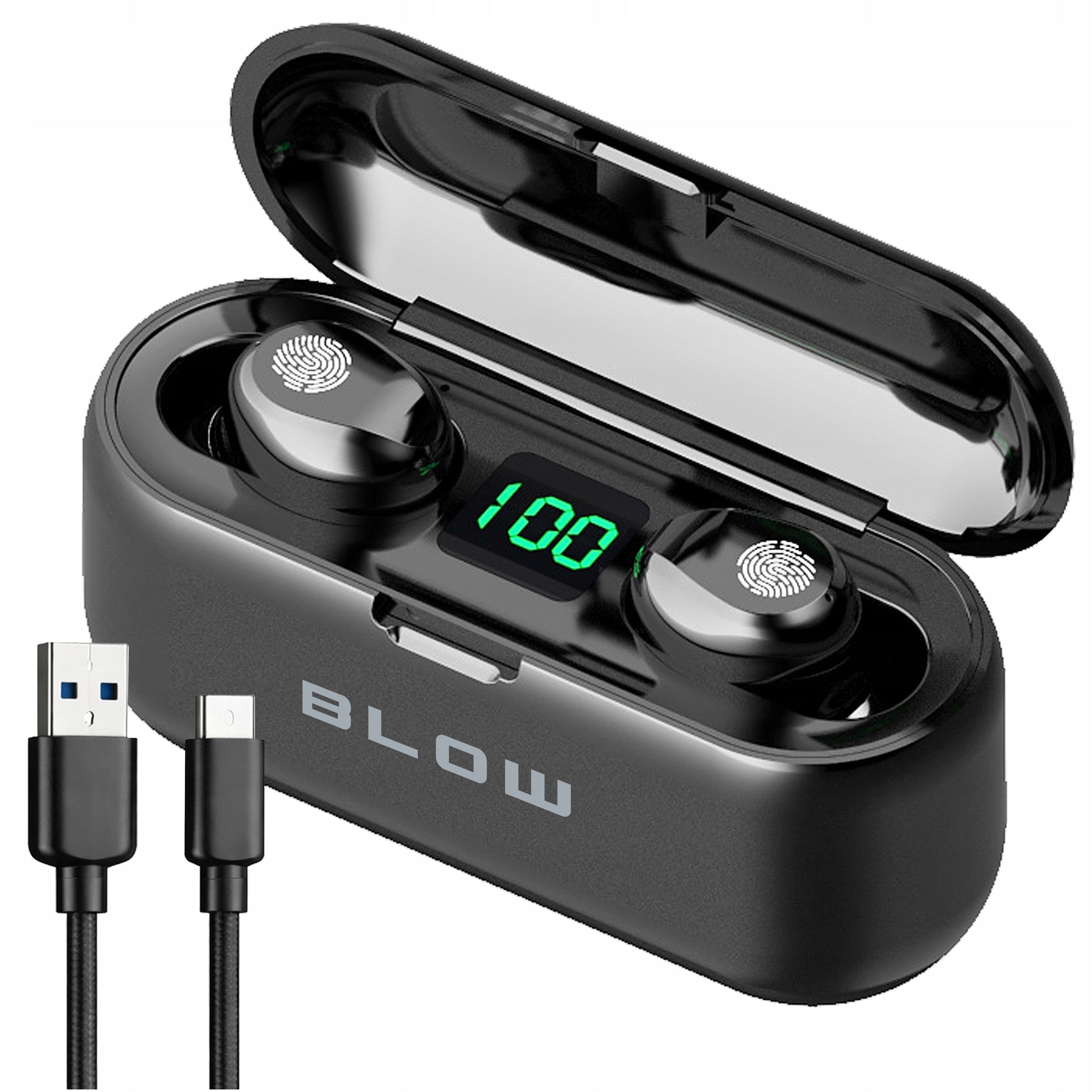 WIRELESS IN-EAR HEADPHONES BLUETOOTH 5.1 POWERBANK CASE MICROPHONE