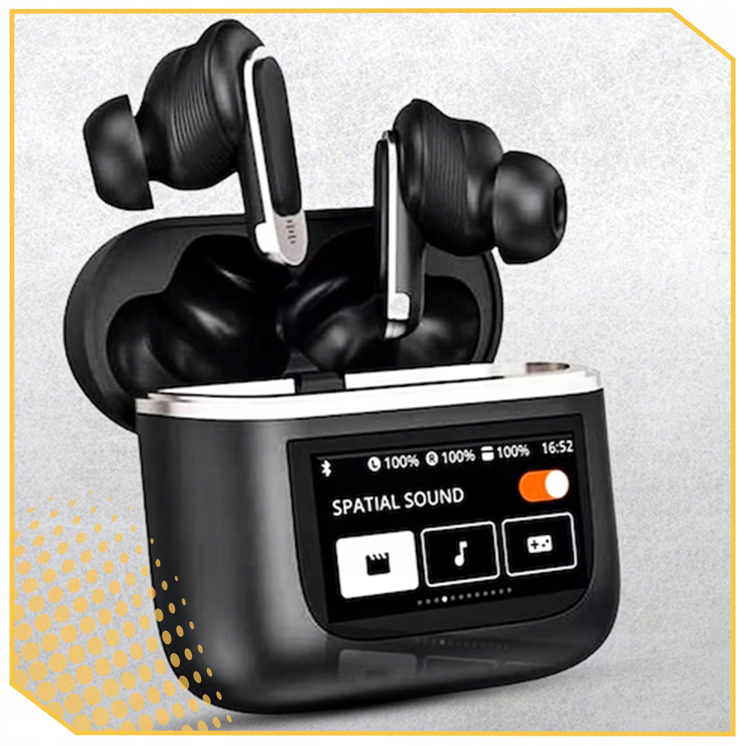 WIRELESS IN-EAR HEADPHONES POWERBANK BLUETOOTH 5.3 BLACK Manufacturer code Słuchawki z powerbankiem BT 5.3 wyświetlacz