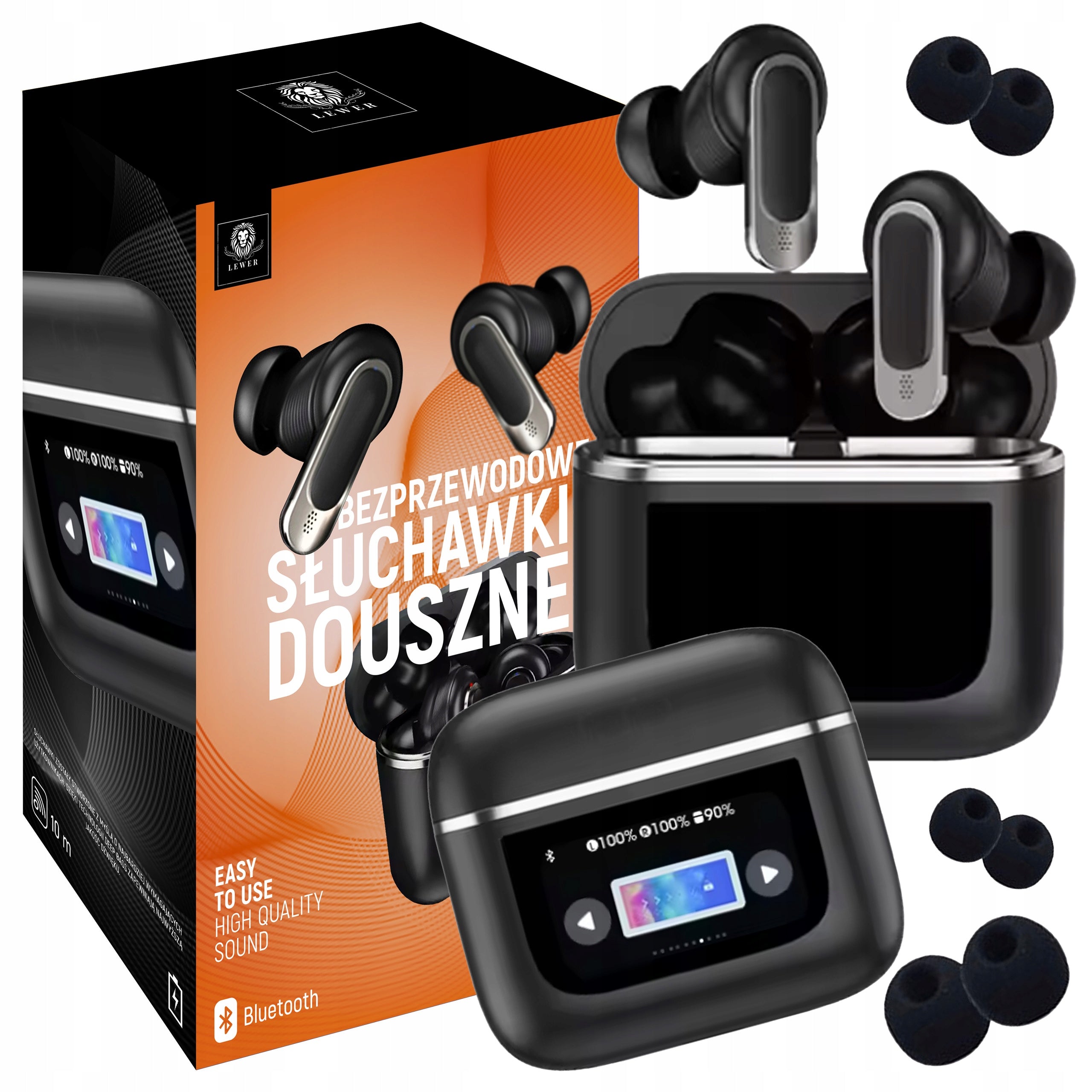 WIRELESS IN-EAR HEADPHONES POWERBANK BLUETOOTH 5.3 BLACK