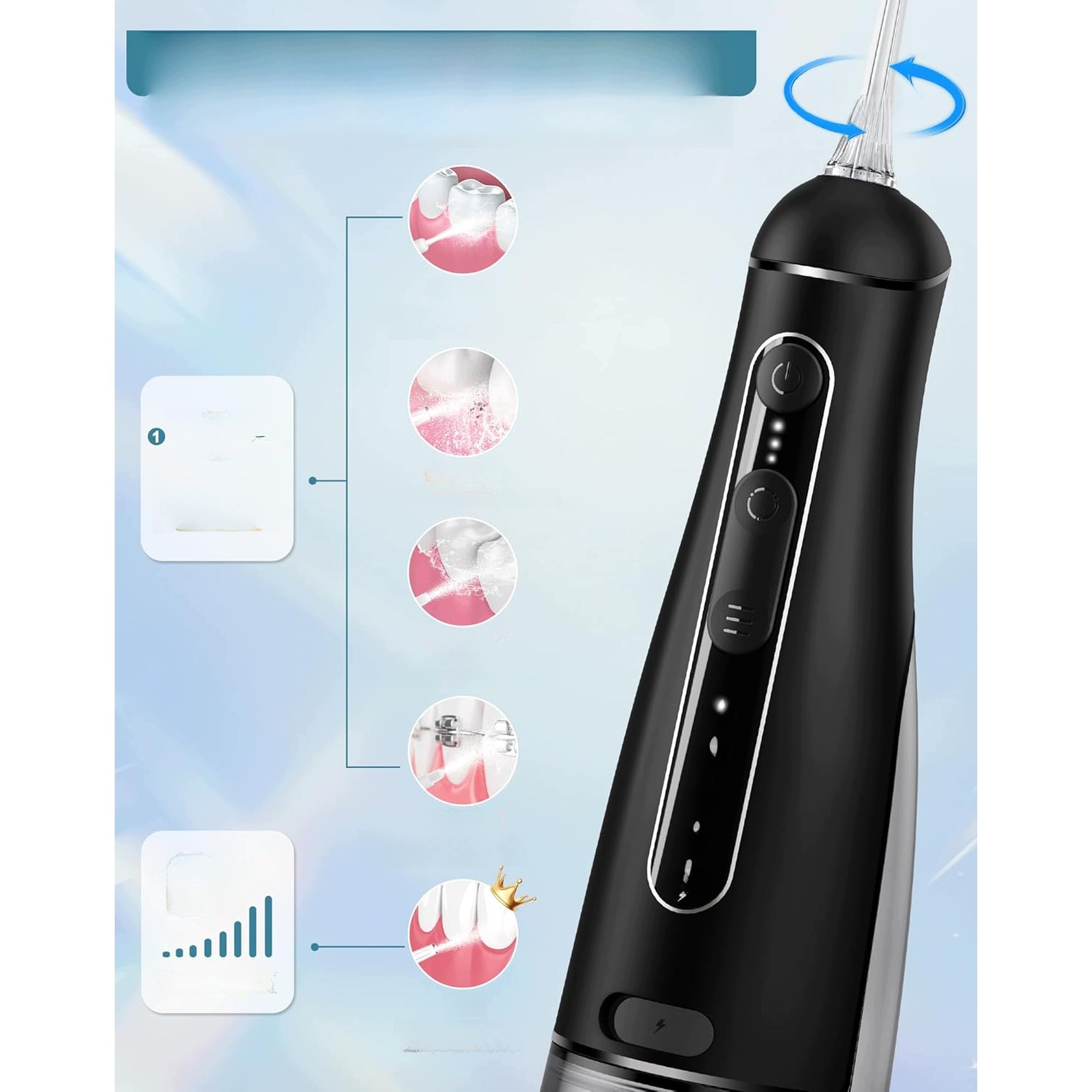 WIRELESS IRRIGATOR FOR TEETH POCHRUS 300ML QUIET 4 TIPS 5 MODES Brand no brand