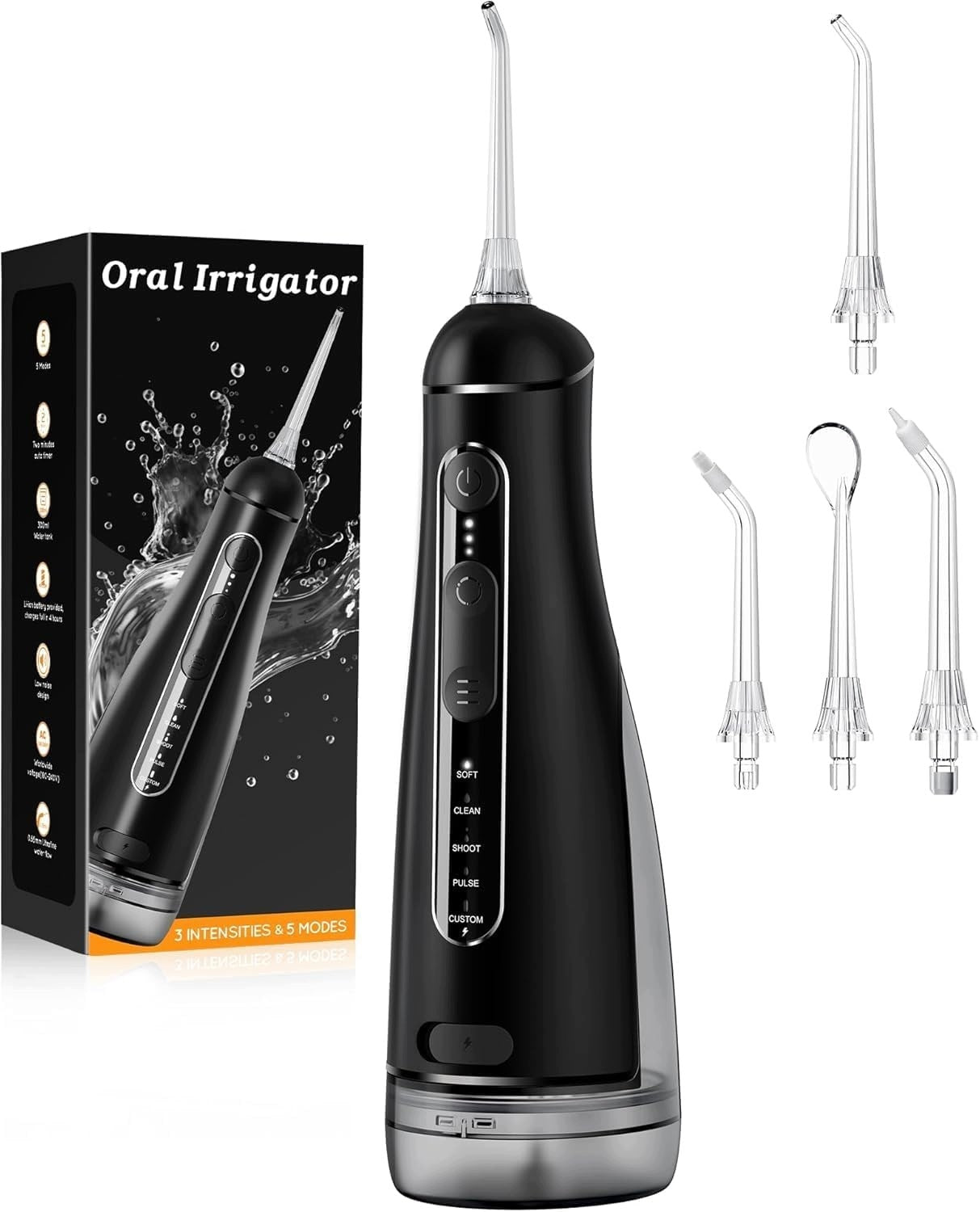 WIRELESS IRRIGATOR FOR TEETH POCHRUS 300ML QUIET 4 TIPS 5 MODES