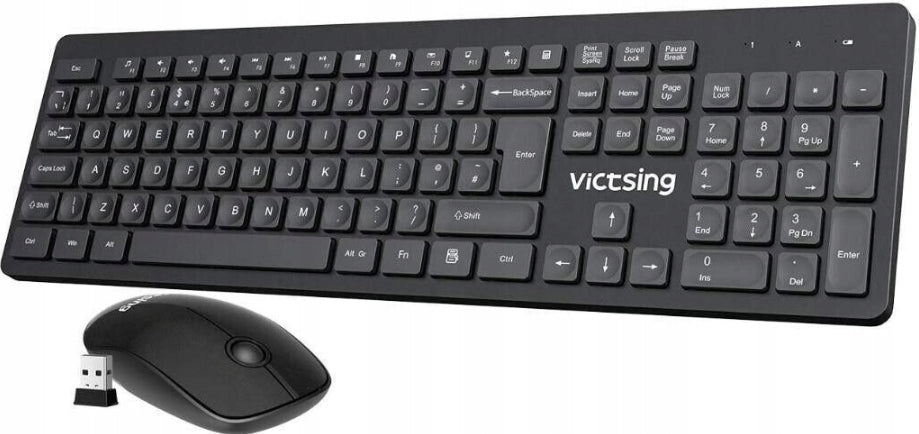 WIRELESS KEYBOARD AND MOUSE VICTSING PC176B BLACK COMPUTER SET