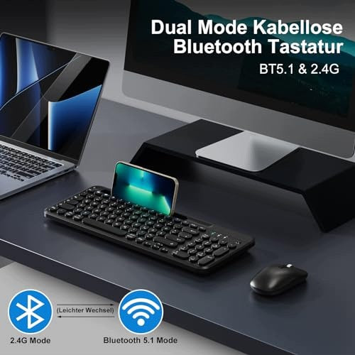 WIRELESS KEYBOARD ERGONOMIC BLUETOOTH 2.4G FOR COMPUTER Keyboard layout CH (qwertz)