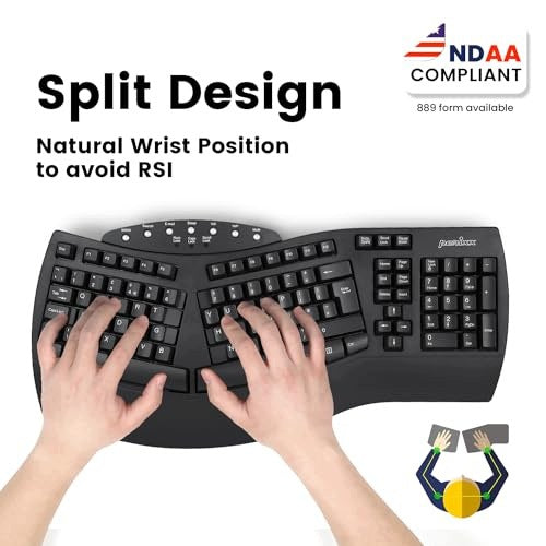WIRELESS KEYBOARD ERGONOMIC BROKEN BLUETOOTH 2 4G FOR PROGRAMMER Keyboard layout ARABIC (qwerty)