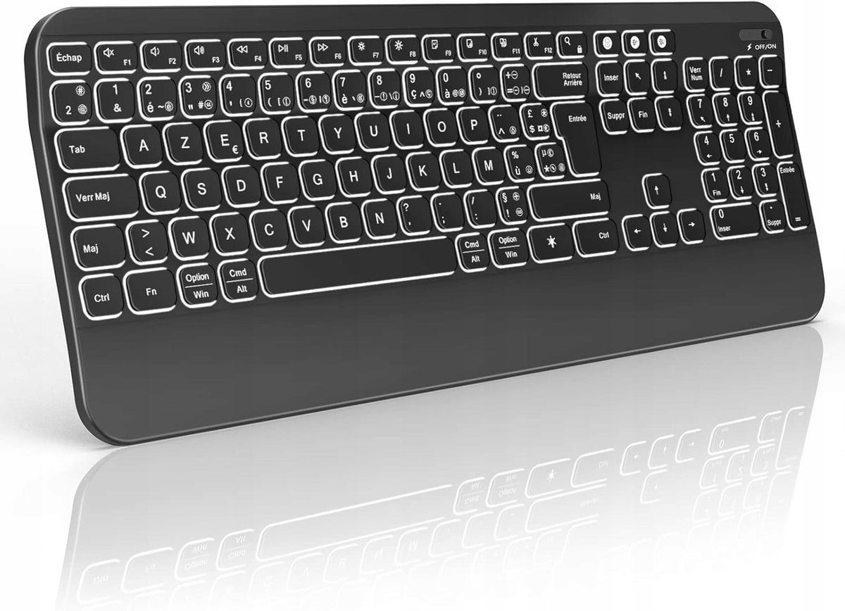 WIRELESS KEYBOARD GREY BLUETOOTH USB 2.4G FRENCH AZERTY