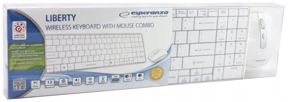WIRELESS KEYBOARD + SLIM USB MOUSE SET Manufacturer Esperanza
