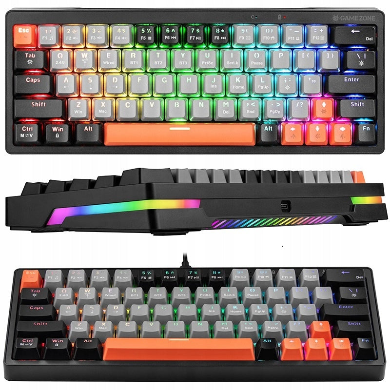 WIRELESS KEYBOARD USB GAMING RGB BACKLIT MECHANICAL EVO1 63