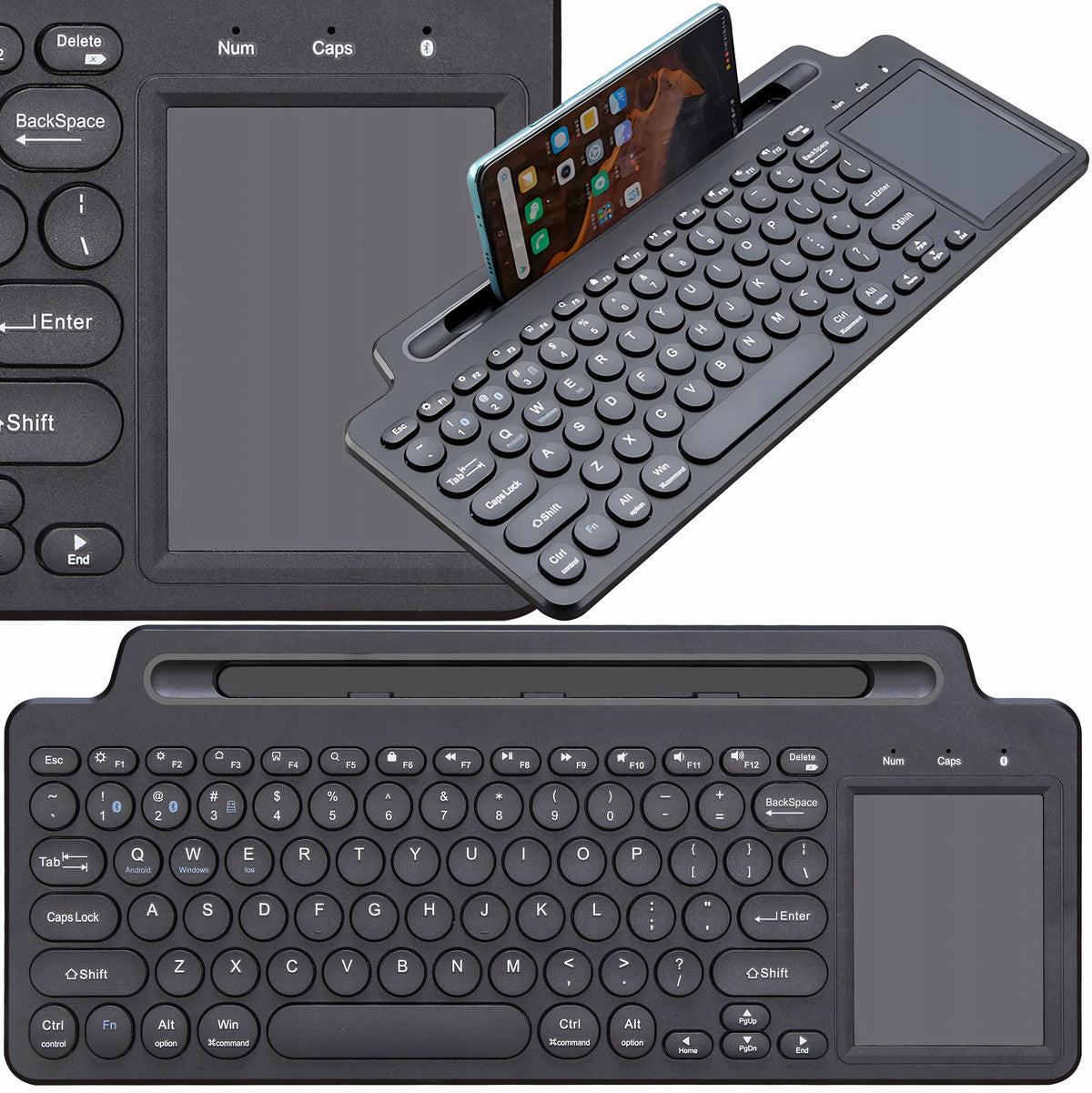 WIRELESS KEYBOARD with Bluetooth Touchpad 2.4 GHz for Smart TV Tablet