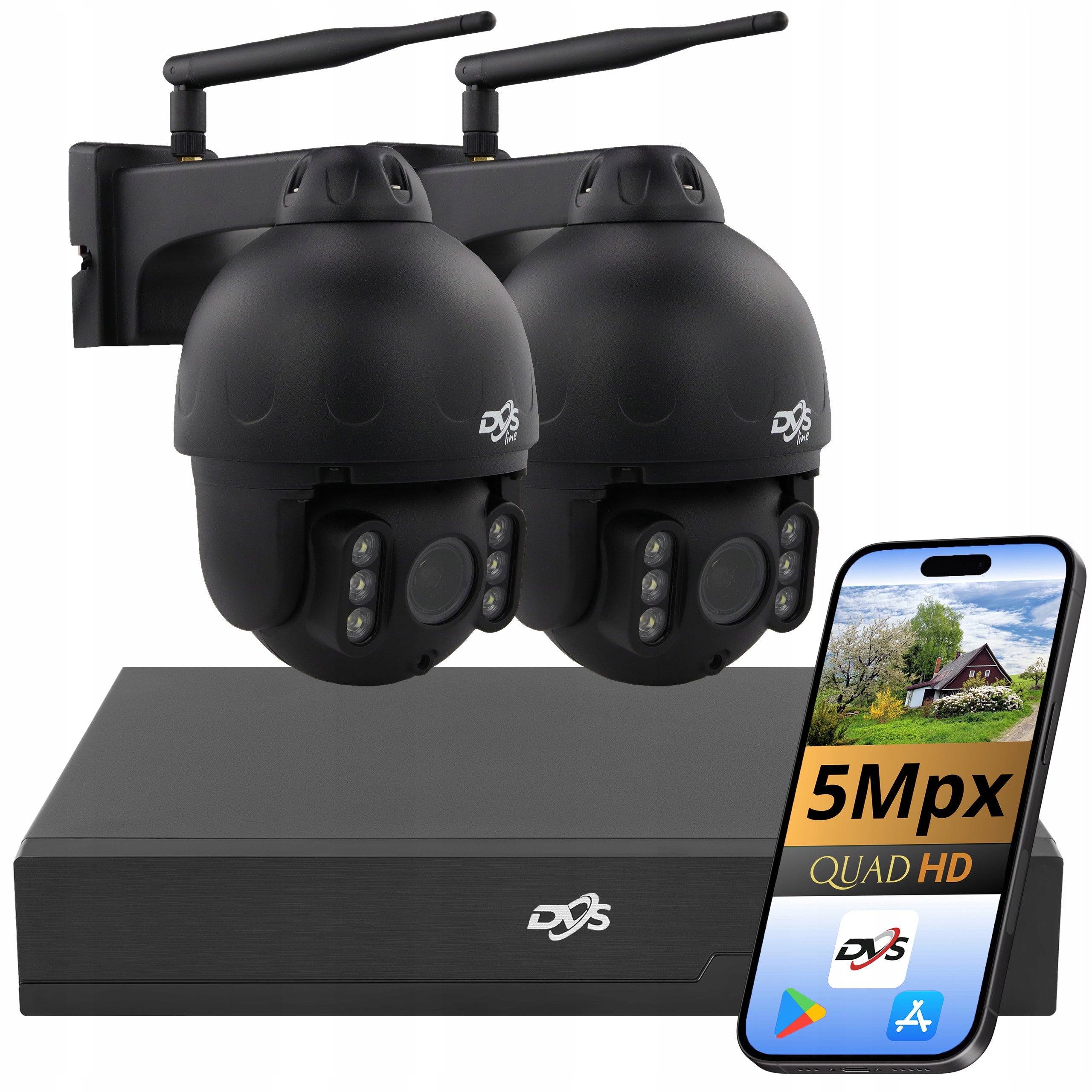 WIRELESS KIT 2 WIFI ROTARY CAMERAS 5 Mpx CAMHIPRO MONITORING