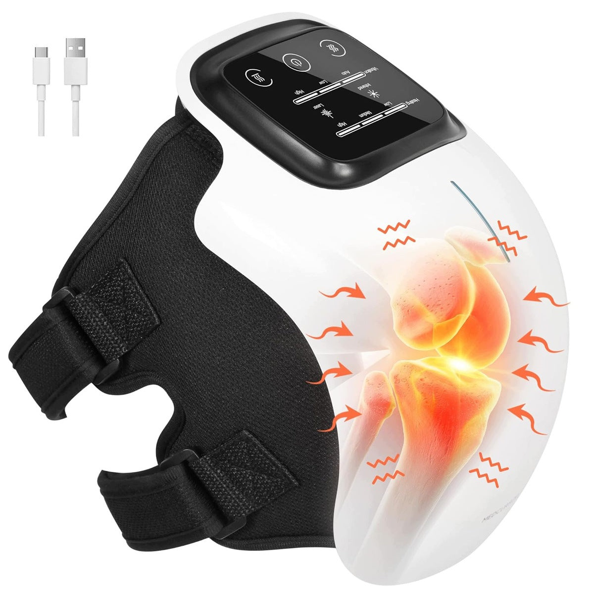 WIRELESS KNEE MASSAGER WITH LASER AND VIBRATION THERAPY