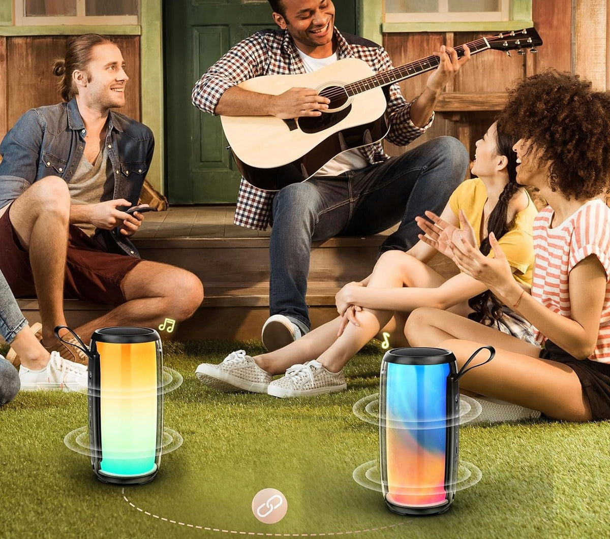 WIRELESS LED BLUETOOTH SPEAKER RADIO FM CHARGE BASS USB CARD SD AUX Packaging status original