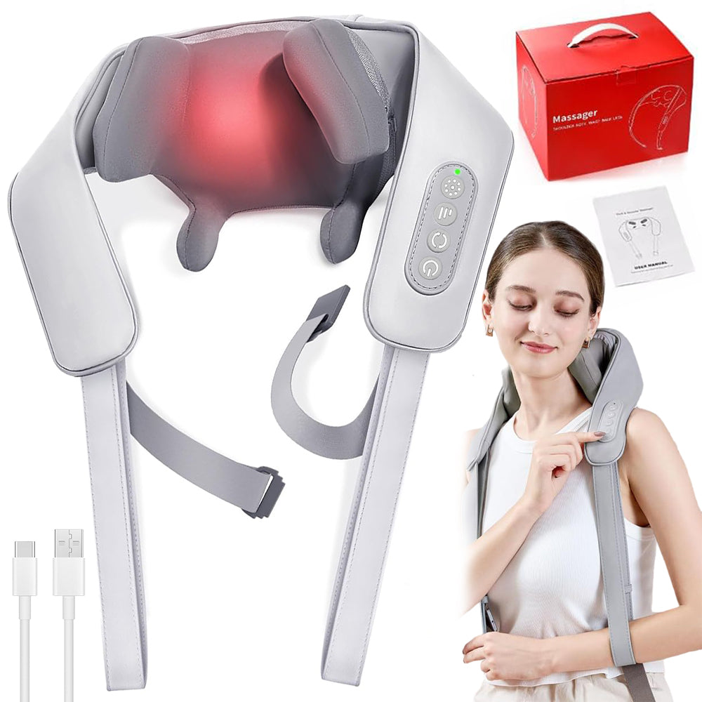 WIRELESS MASSAGER BACK AND NECK KNEADER CASE PU PERFECT GIFT Packaging status original