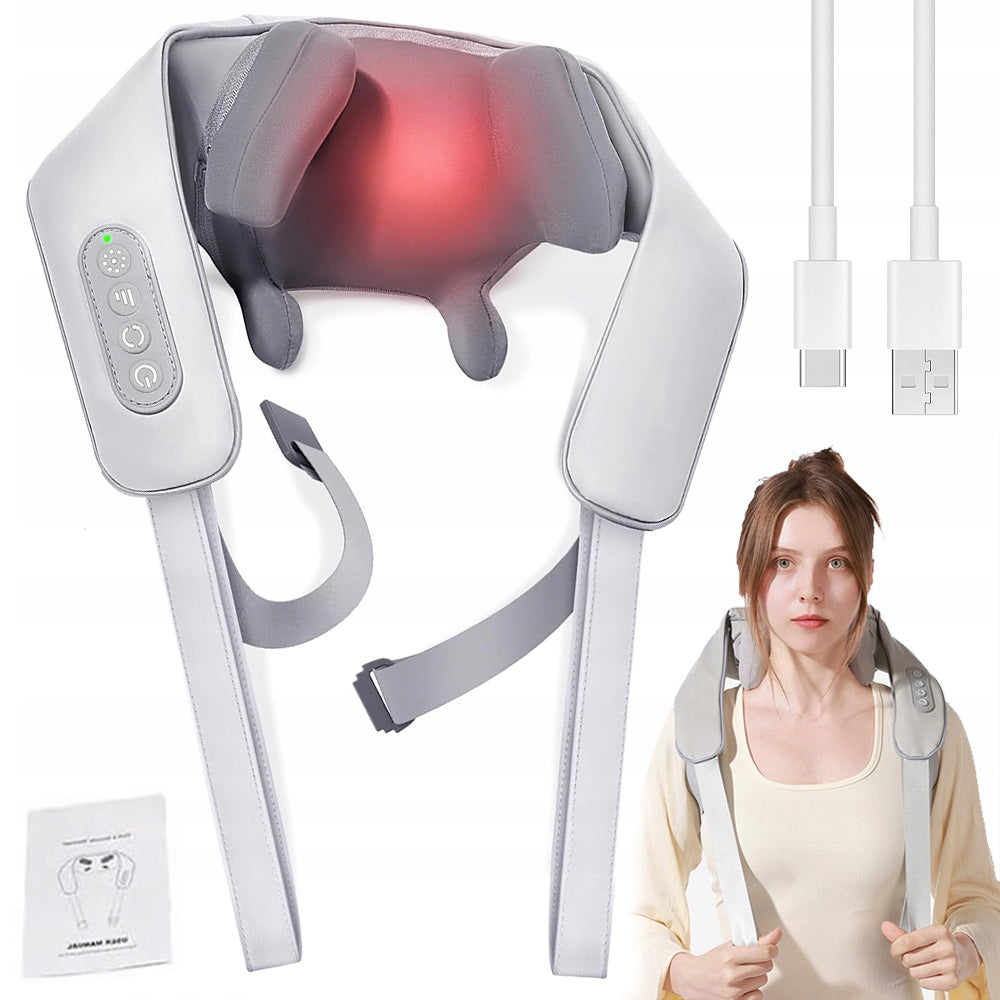 WIRELESS MASSAGER BACK AND NECK KNEADER CASE PU PERFECT GIFT