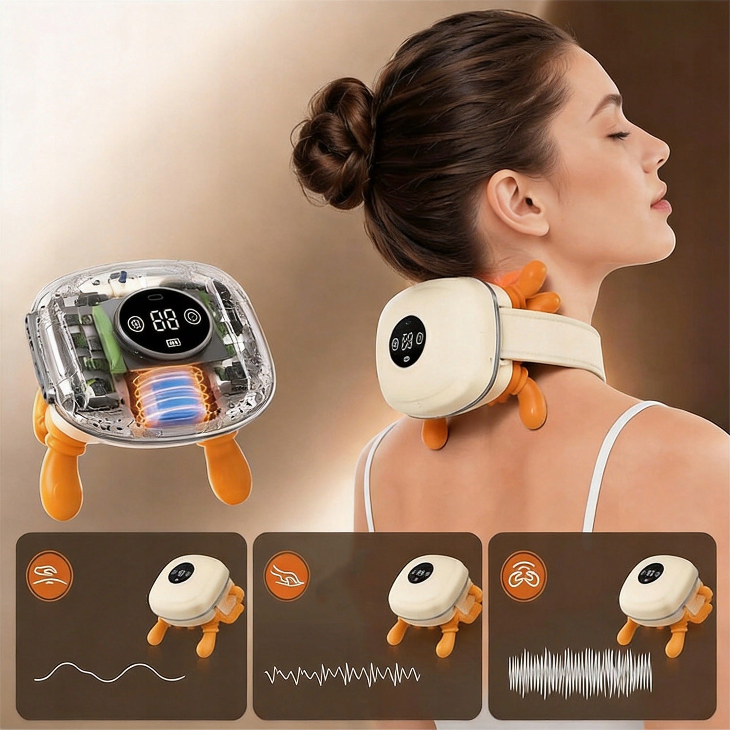 WIRELESS MASSAGER FOR NECK BACK SHOULDERS PULSING HEATING 4D Brand no brand