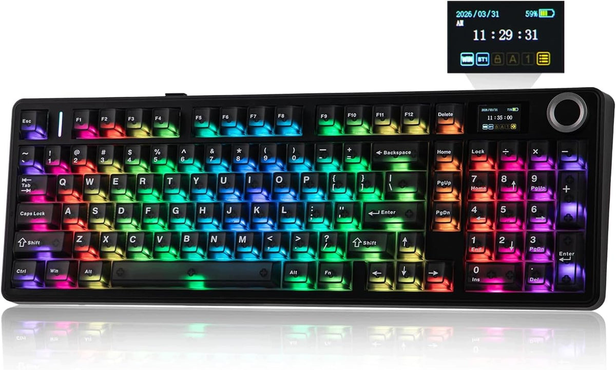WIRELESS MECHANICAL KEYBOARD 97 KEYS SCREEN RGB HOT-SWAP