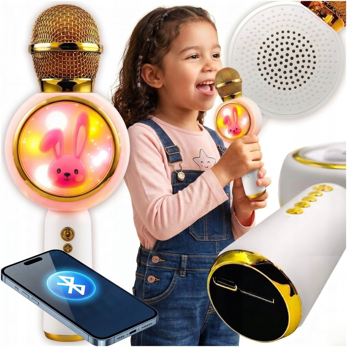 WIRELESS MICROPHONE BLUETOOTH SPEAKER KARAOKE SWEET RABBIT FOR GIFT