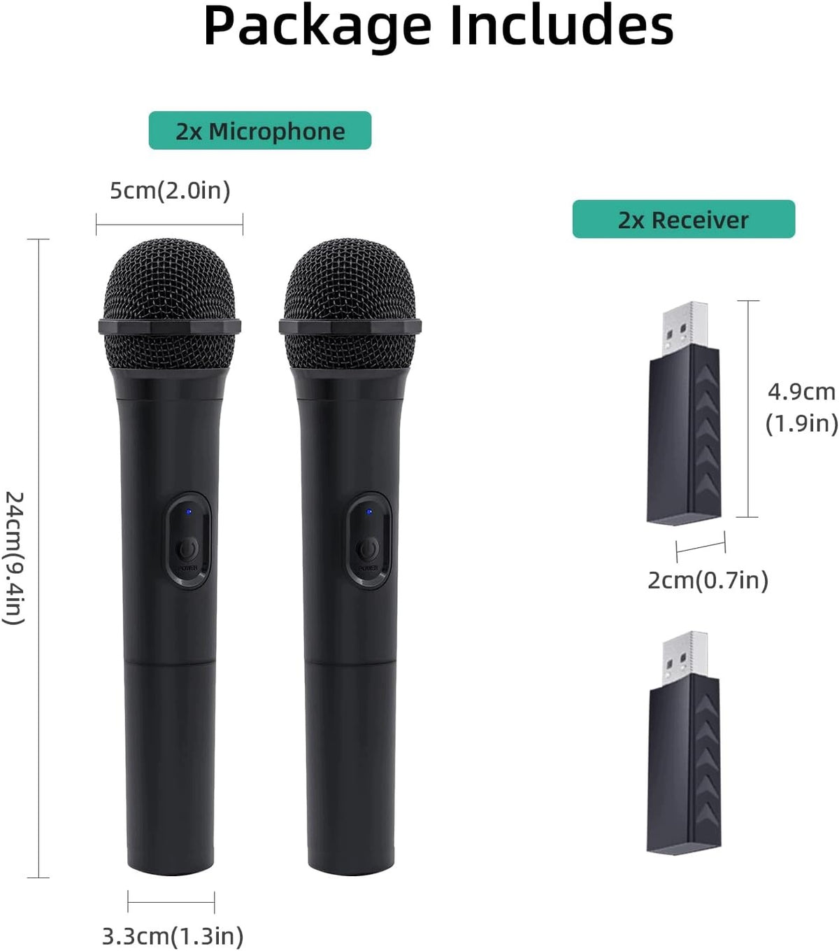 WIRELESS MICROPHONE GAMING 2,4GHZ PS5 XBOX SWITCH PC SET OF 2 Manufacturer code MIKROFON BEZPRZEWODOWY GAMING 2,4GHZ PS5