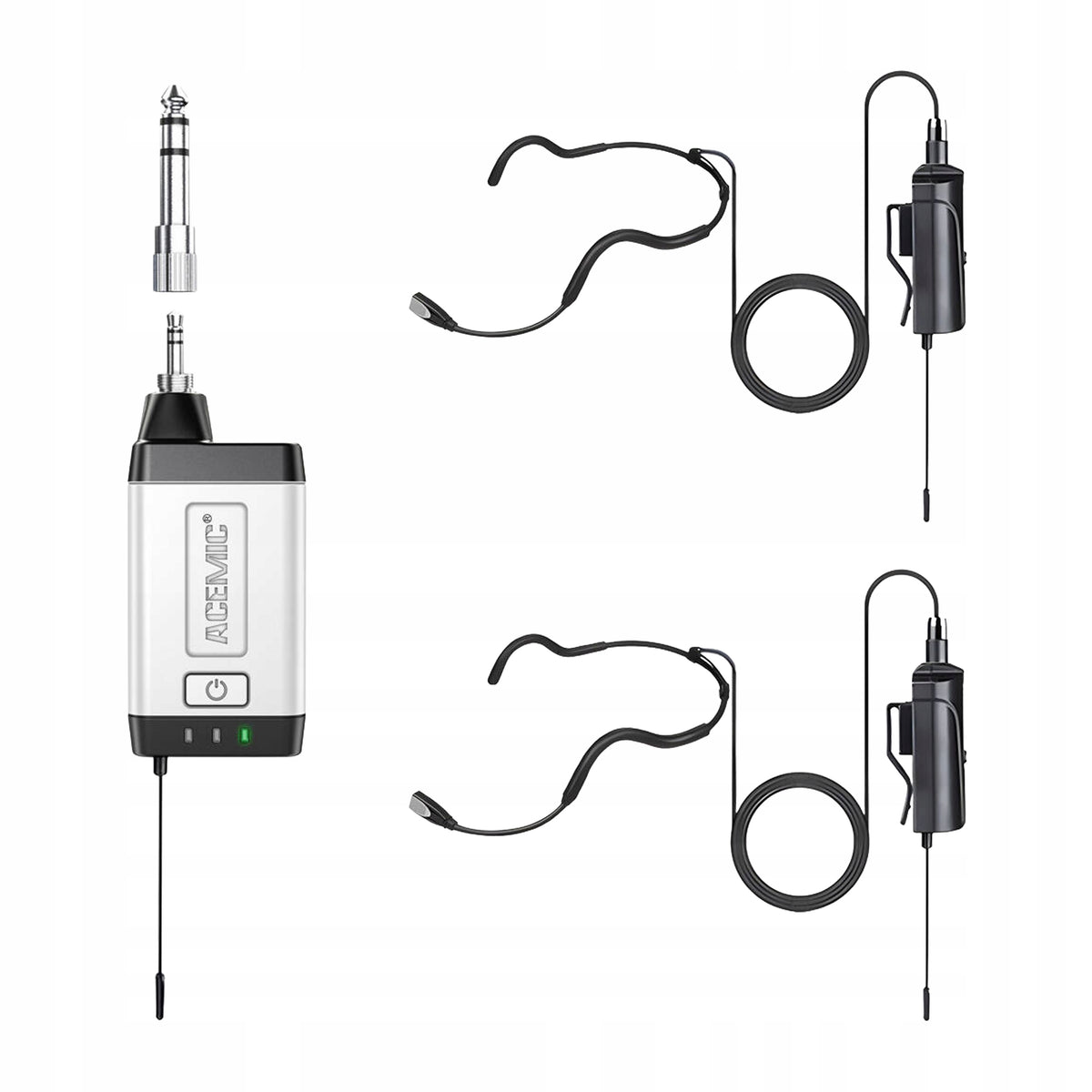 WIRELESS MICROPHONE HEADSET 2PCS WATERPROOF SPORTS AEROBICS