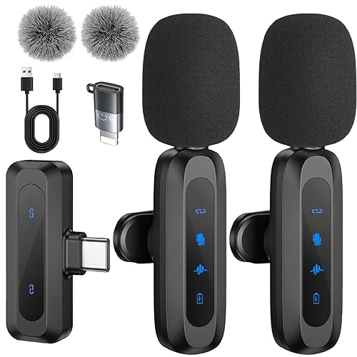 WIRELESS MICROPHONE LAVALIER USB C IPHONE ANDROID VLOGGING TIKTOK