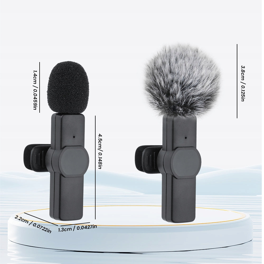 WIRELESS MICROPHONE, MINI, NOISE CANCELLING, COMPATIBLE WITH SMARTPHONE Packaging status original