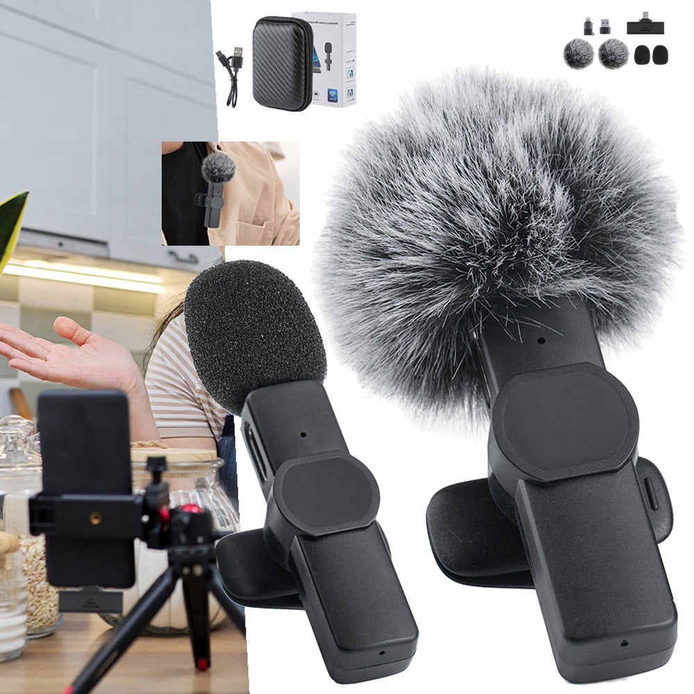 WIRELESS MICROPHONE, MINI, NOISE CANCELLING, COMPATIBLE WITH SMARTPHONE