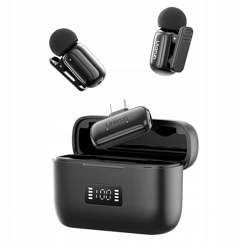 WIRELESS MICROPHONE SET OF 2 PIECES RANGE 100M FOR USB-C ULANZ PHONE