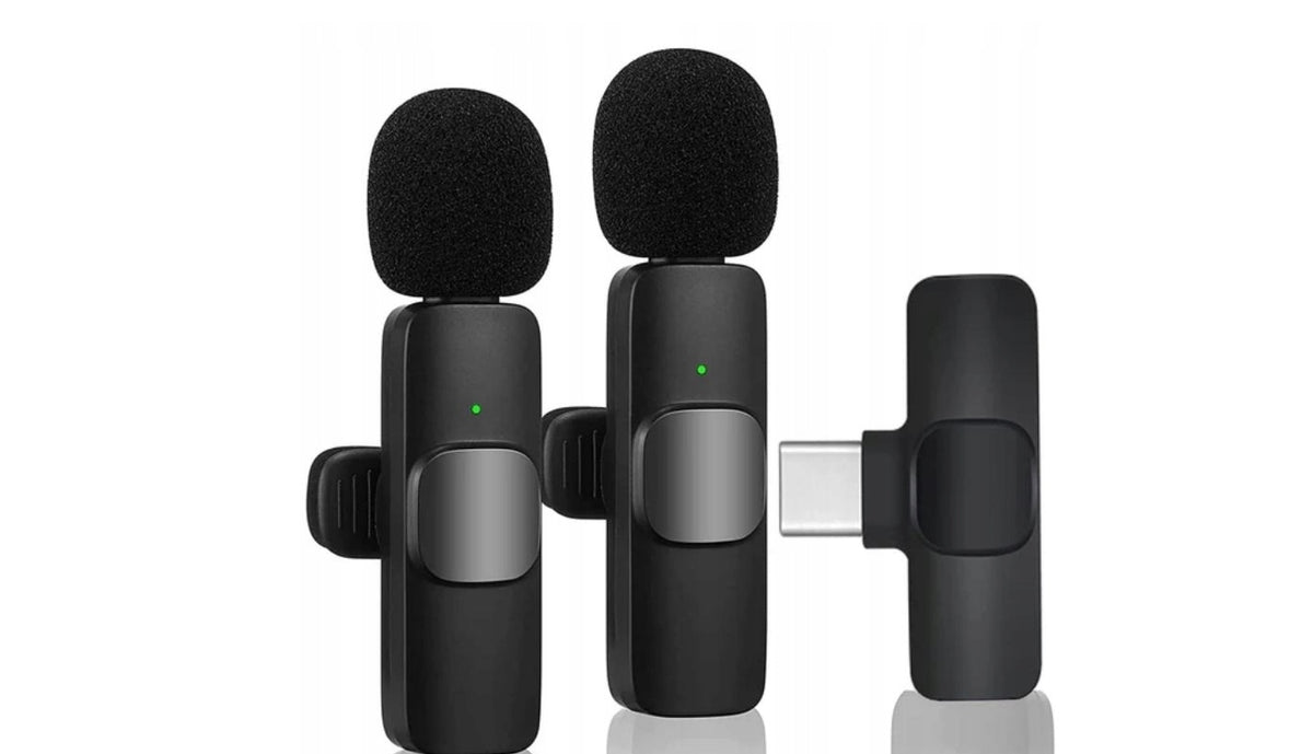 WIRELESS MICROPHONE TIE USB-C ANDROID CLIP HD RANGE Packaging status original