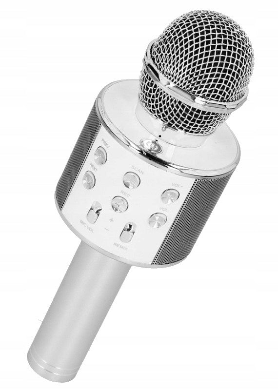 WIRELESS MICROPHONE karaoke bluetooh SILVER